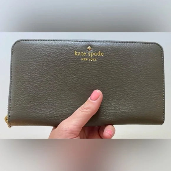 Kate Spade NWOT Gray Leather Continental Zip Long Wallet (W59) - Picture 2 of 5